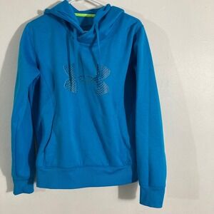Under Armour Women's Hoodie Large Blue ColdGear Storm Logo Sweatshirt